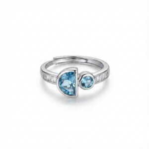 the crescent & orb pave ring