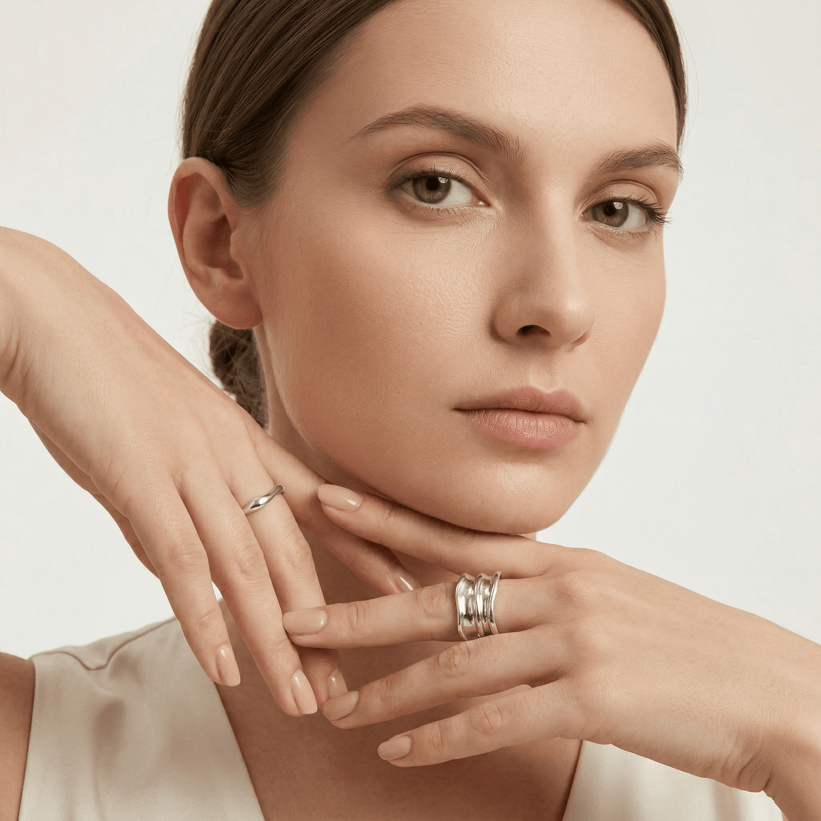 irregular wrinkle ring set – s925 silver adjustable minimalist rings irregular wrinkle ring set – s925 silver adjustable minimalist rings