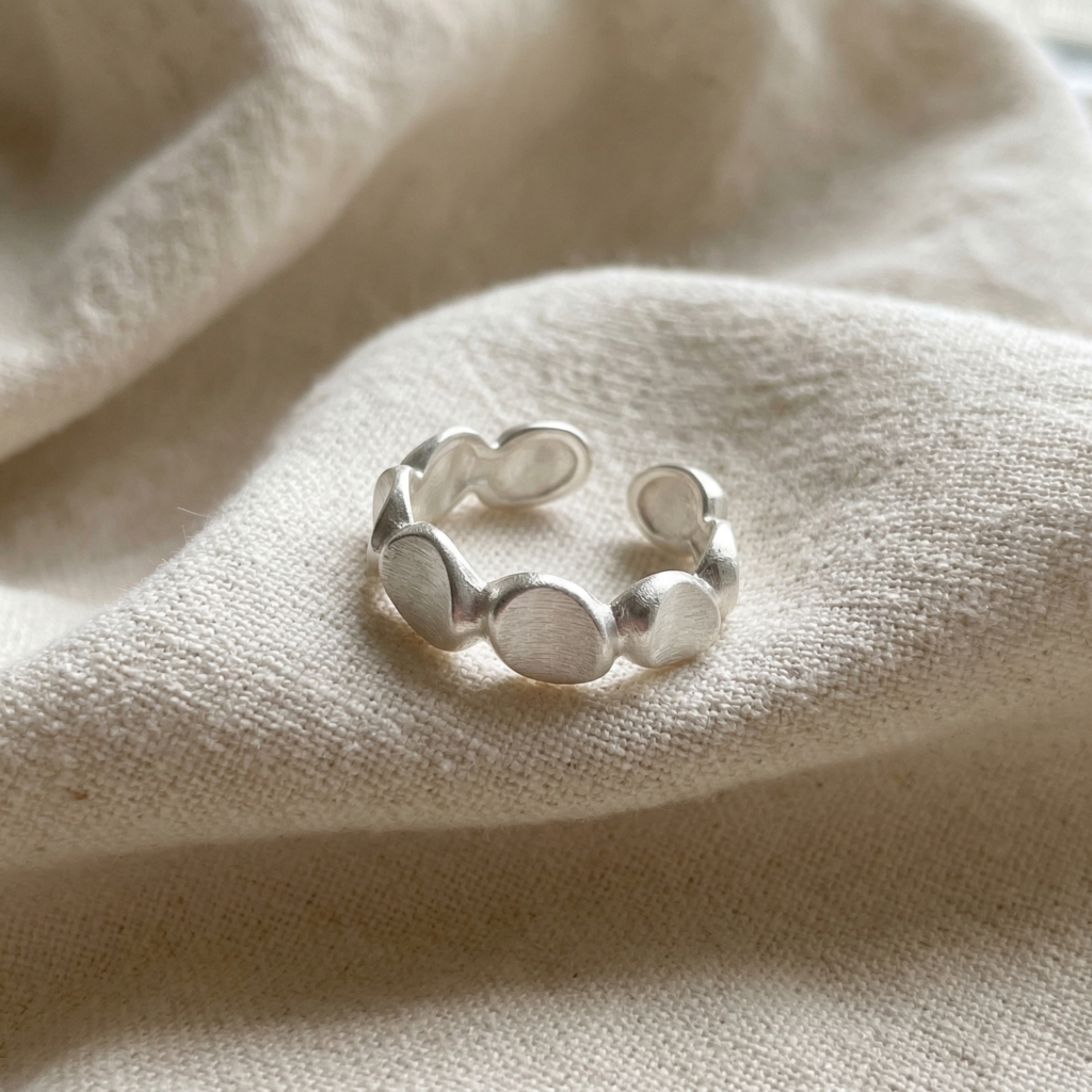 minimalist circle silver ring – s925 adjustable open ring