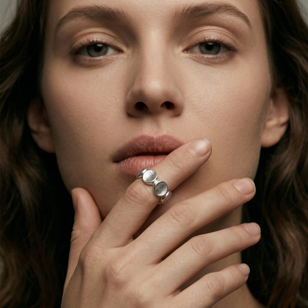 minimalist circle silver ring – s925 adjustable open ring