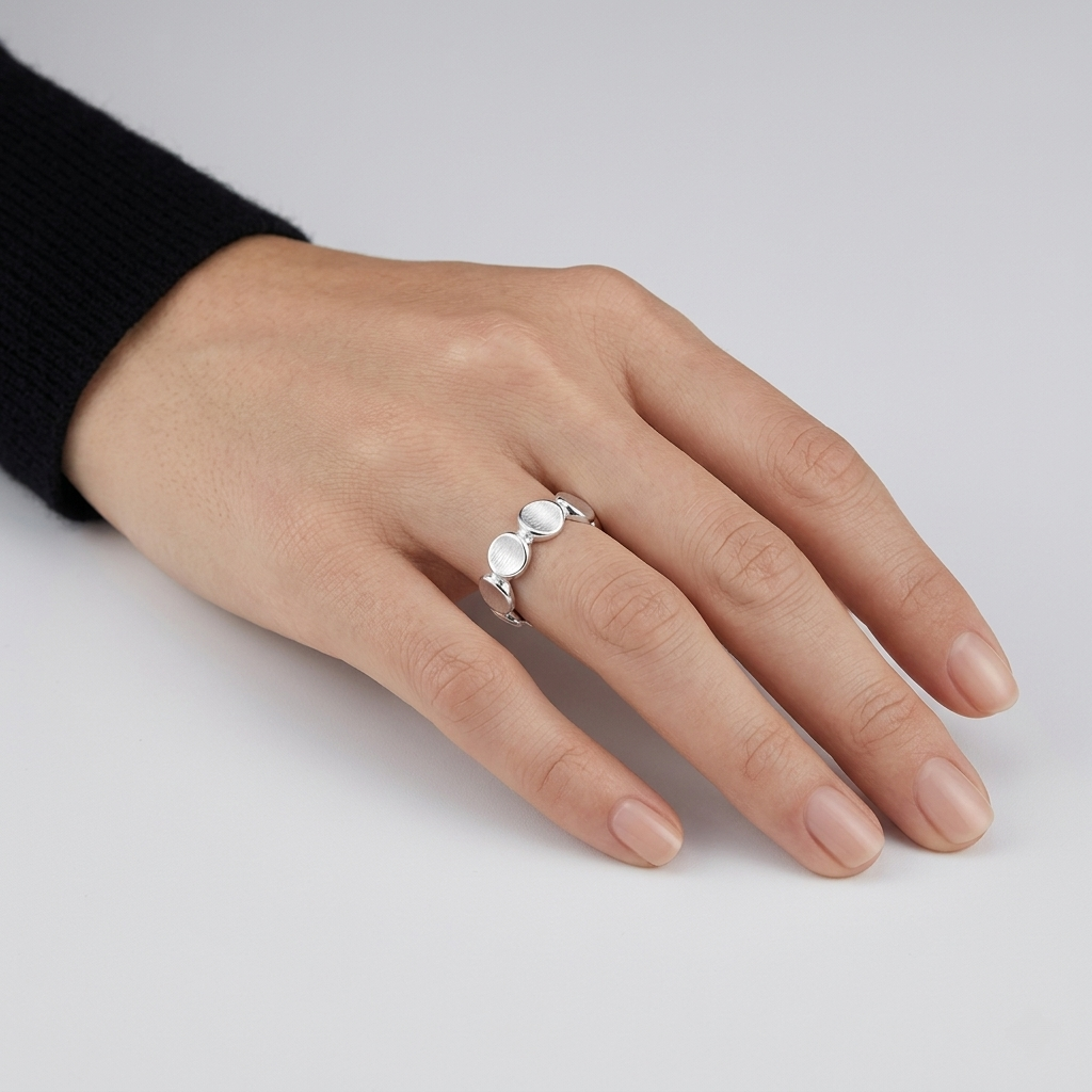 minimalist circle silver ring – s925 adjustable open ring