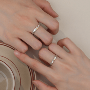 sun and moon couple rings – 925 sterling silver adjustable ring set