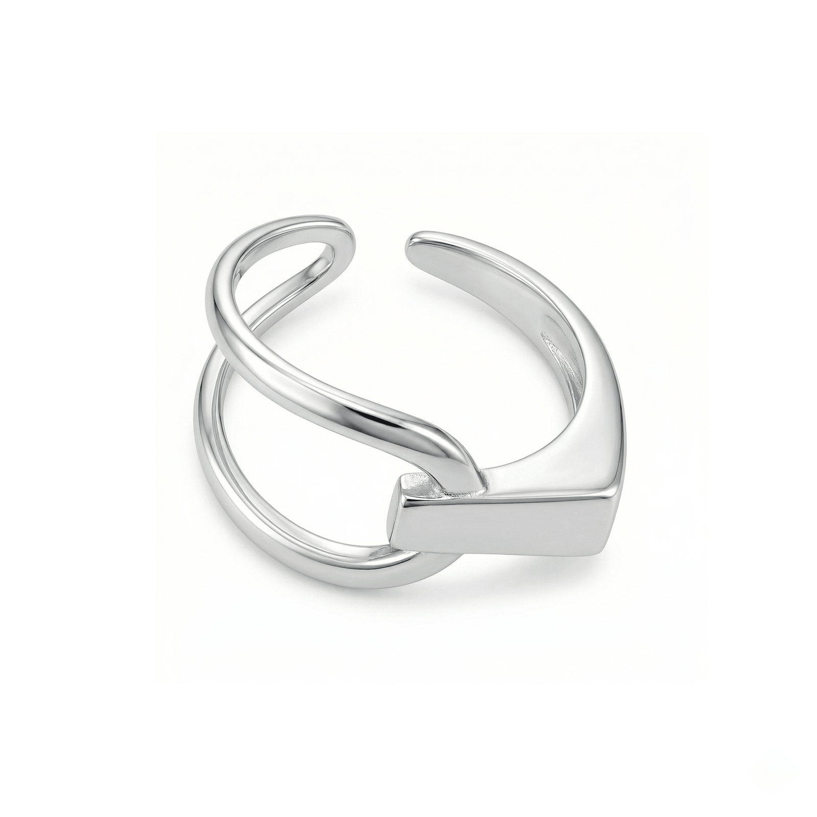 minimalist open ring in 925 sterling silver minimalist open ring in 925 sterling silver with double band geometric design